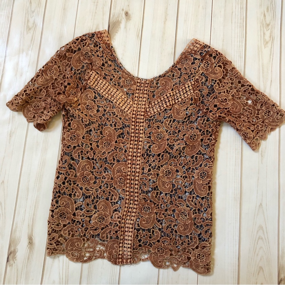 Gimmicks by BKE bohemian crochet layered top